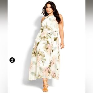 NWT City Chic Barbados Halter Pleat dress size 18